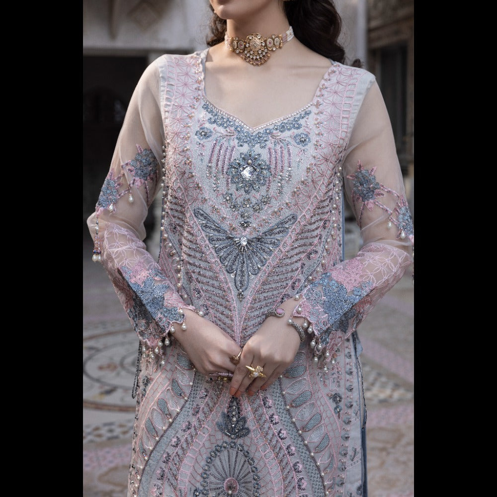 PARTY IN ELEGANCE 3 PC ORGANZA EMBROIDERED SUIT