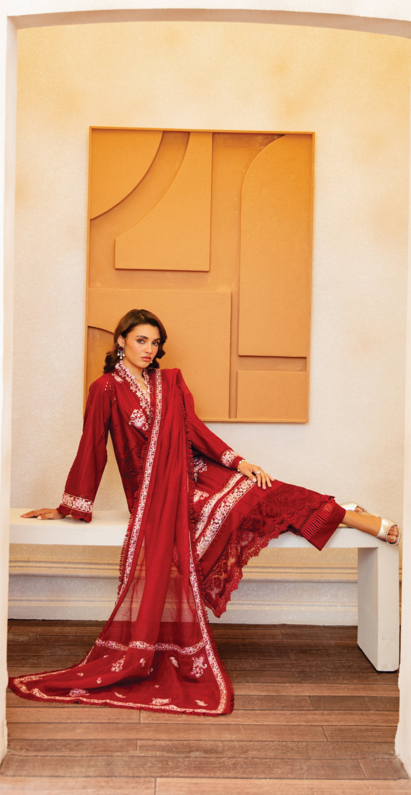 CRIMSON LUXURY LAWN, EMBROIDERED AND ORGANZA - 3 PC SUIT