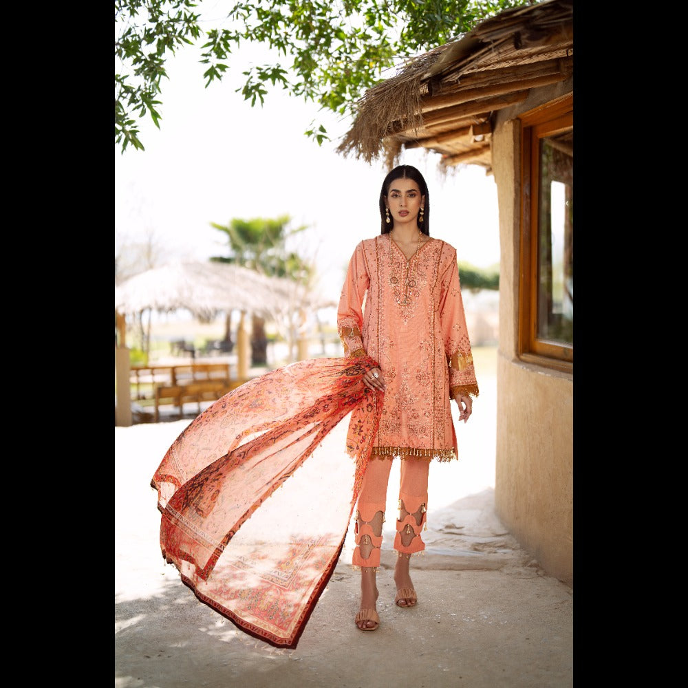 EMBROIDERED SUPERB LAWN 3 PC LADIES SUIT