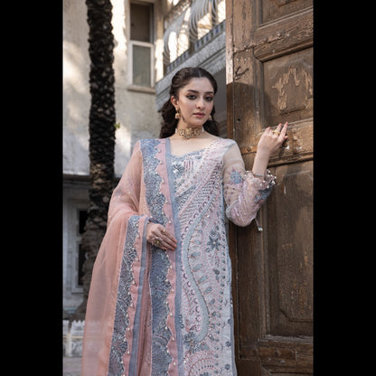 PARTY IN ELEGANCE 3 PC ORGANZA EMBROIDERED SUIT