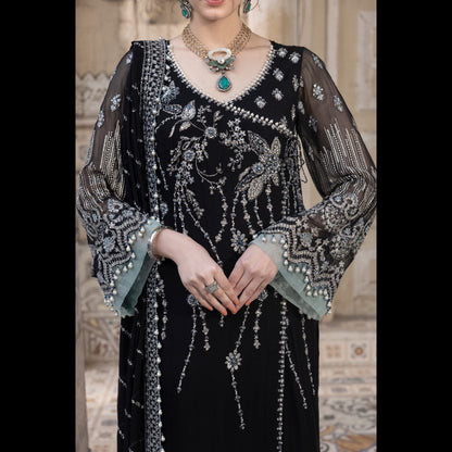 HIGH QUALITY BLACK CHIFFON SPECIAL OCCASION 3 PC SUIT