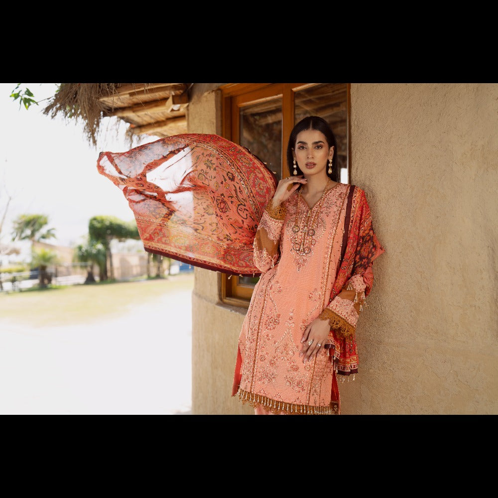 EMBROIDERED SUPERB LAWN 3 PC LADIES SUIT