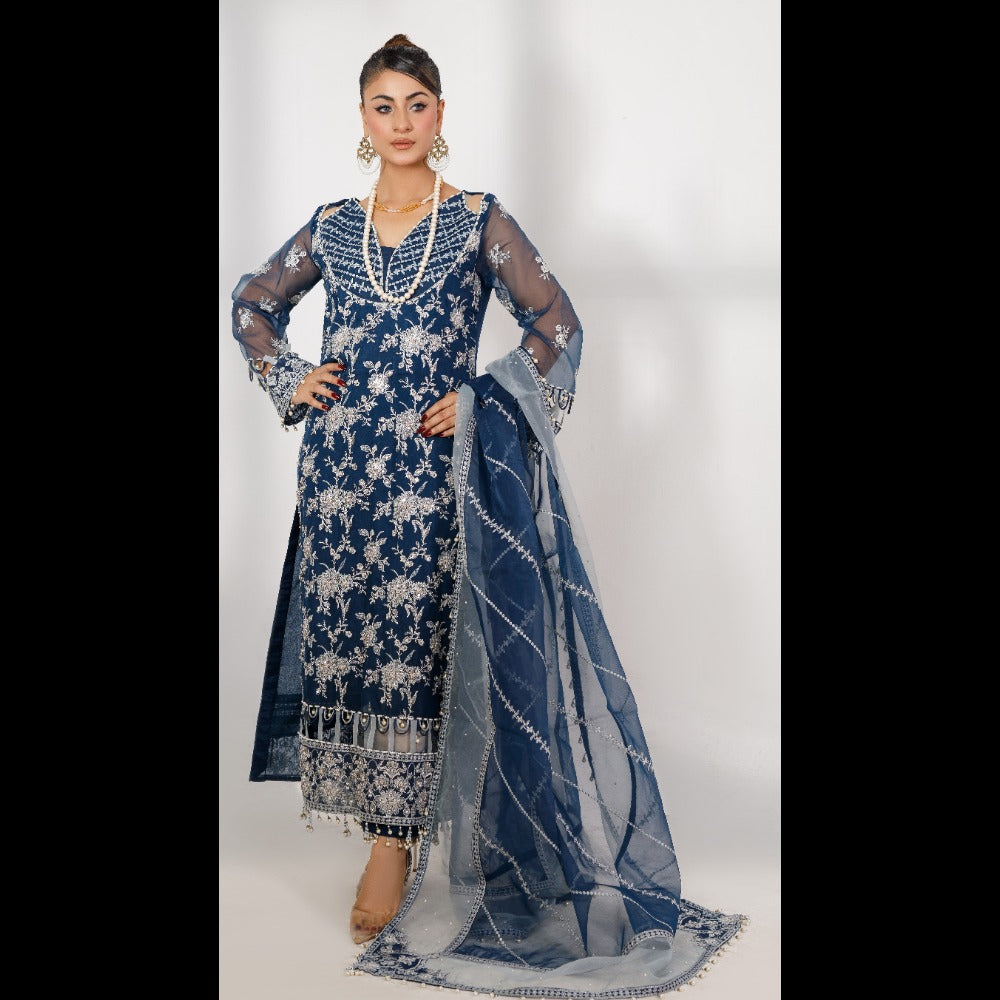 ORGANZA EMBROIDERED  3 PC LADIES SUIT