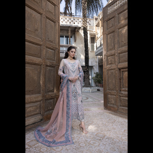 PARTY IN ELEGANCE 3 PC ORGANZA EMBROIDERED SUIT